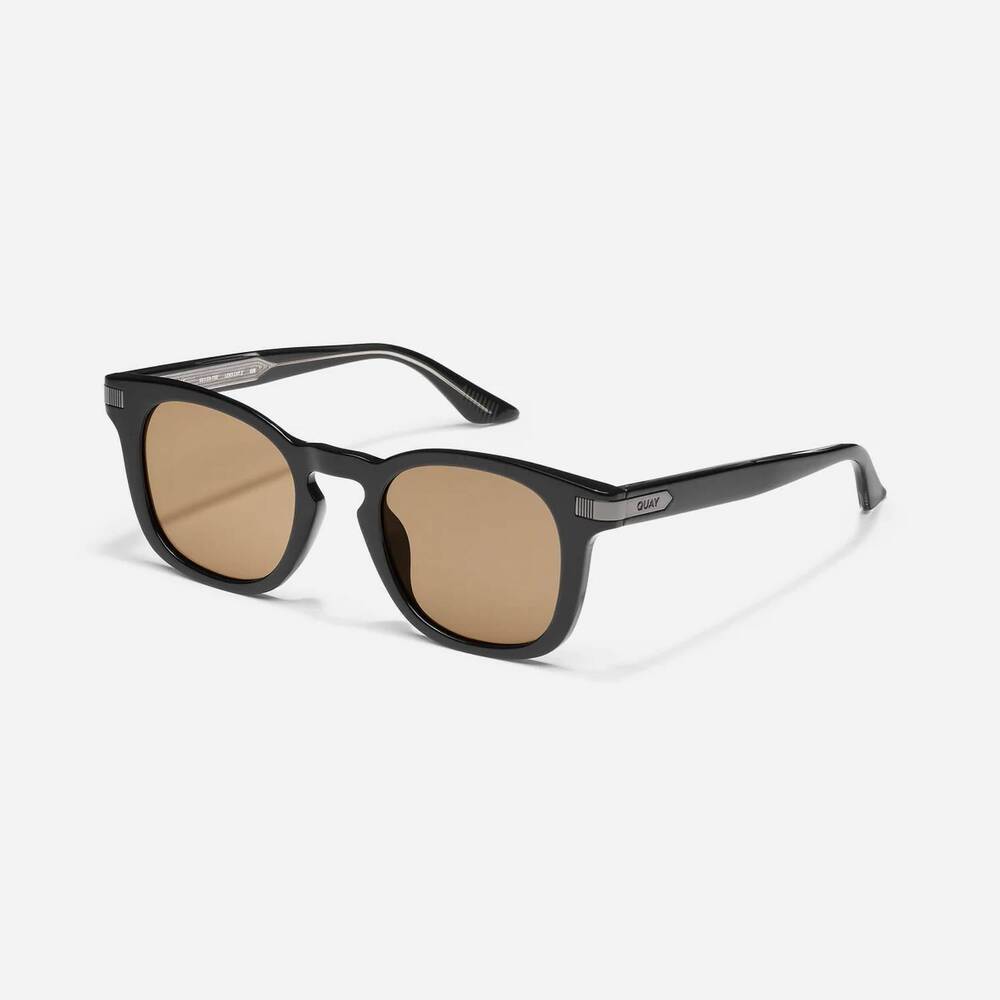 NEW QUAY unisex - weekender sunglasses in black frame / tan lens